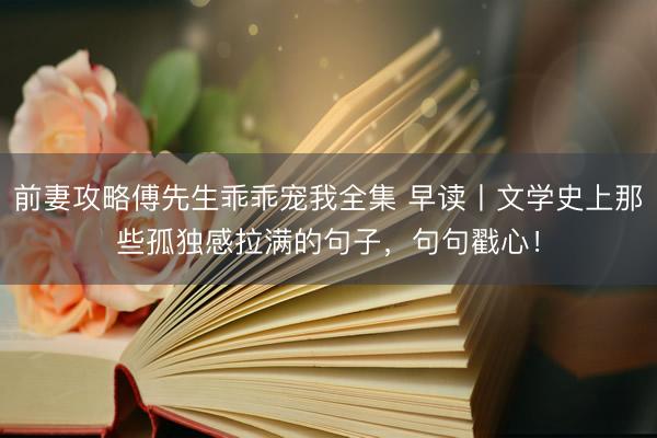 前妻攻略傅先生乖乖宠我全集 早读丨文学史上那些孤独感拉满的句子，句句戳心！