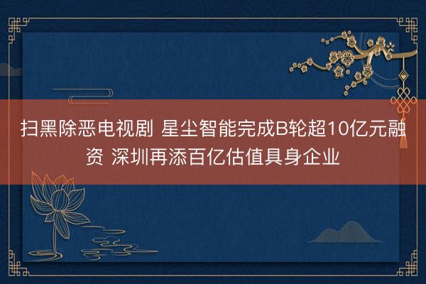 扫黑除恶电视剧 星尘智能完成B轮超10亿元融资 深圳再添百亿估值具身企业