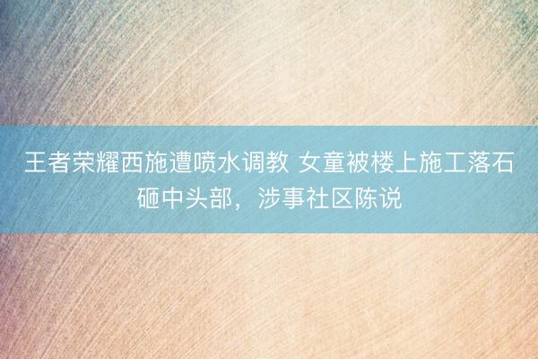 王者荣耀西施遭喷水调教 女童被楼上施工落石砸中头部，涉事社区陈说