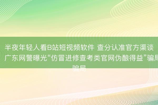半夜年轻人看B站短视频软件 查分认准官方渠谈！广东网警曝光“仿冒进修查考类官网伪酿得益”骗局