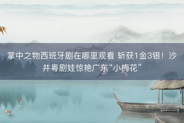 掌中之物西班牙剧在哪里观看 斩获1金3银！沙井粤剧娃惊艳广东“小梅花”