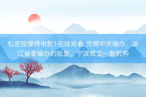 私密按摩师电影1在线观看 凭据中央编办、浙江省委编办的批复，宁波成立一新机构