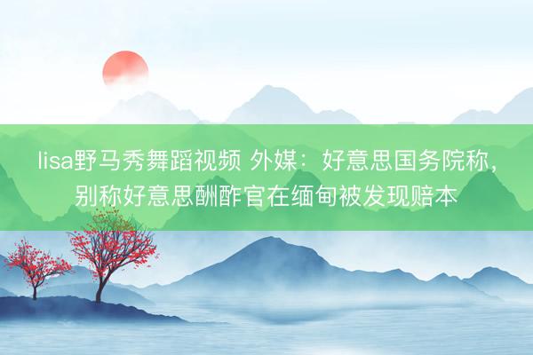 lisa野马秀舞蹈视频 外媒：好意思国务院称，别称好意思酬酢官在缅甸被发现赔本