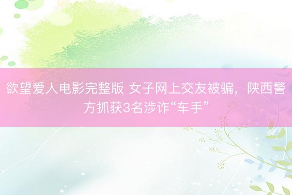 欲望爱人电影完整版 女子网上交友被骗，陕西警方抓获3名涉诈“车手”