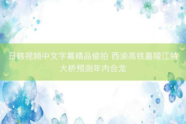 日韩视频中文字幕精品偷拍 西渝高铁嘉陵江特大桥预测年内合龙