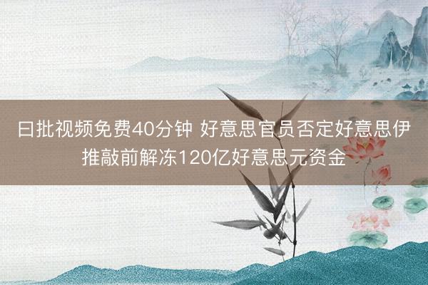曰批视频免费40分钟 好意思官员否定好意思伊推敲前解冻120亿好意思元资金