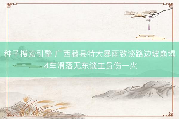 种子搜索引擎 广西藤县特大暴雨致谈路边坡崩塌 4车滑落无东谈主员伤一火