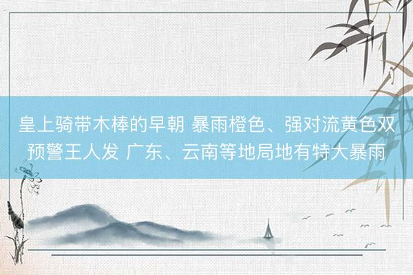 皇上骑带木棒的早朝 暴雨橙色、强对流黄色双预警王人发 广东、云南等地局地有特大暴雨