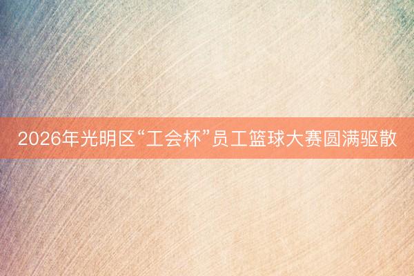 2026年光明区“工会杯”员工篮球大赛圆满驱散