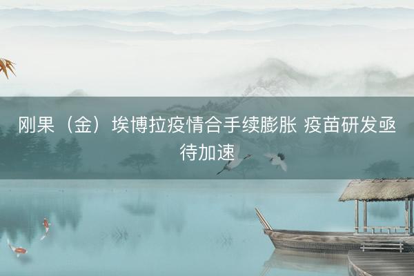 刚果（金）埃博拉疫情合手续膨胀 疫苗研发亟待加速